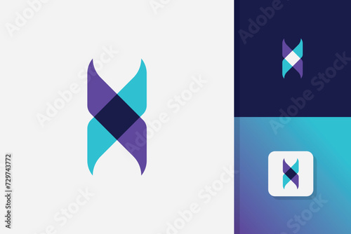 dna helix logo design icon vector template