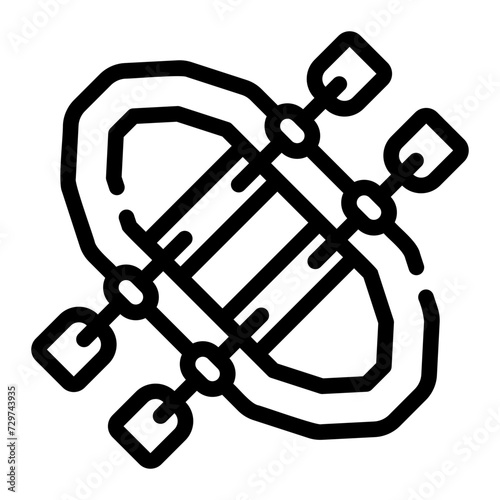 rafting Line Icon