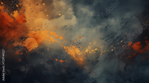 Orange Grunge: Abstract Screen Damage Background