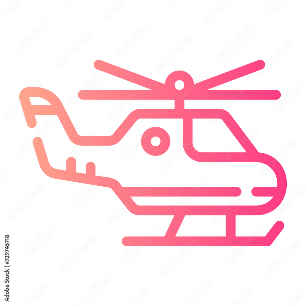 helicopter Line Gradient Icon