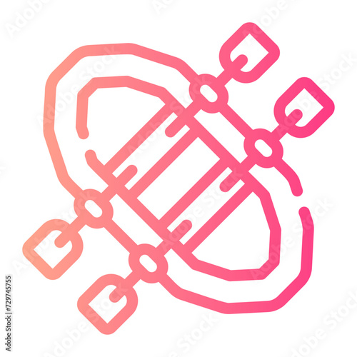 rafting Line Gradient Icon