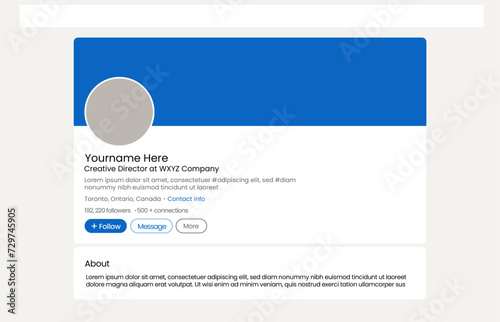 LinkedIn banner mockup, cover photo, profile picture mockup