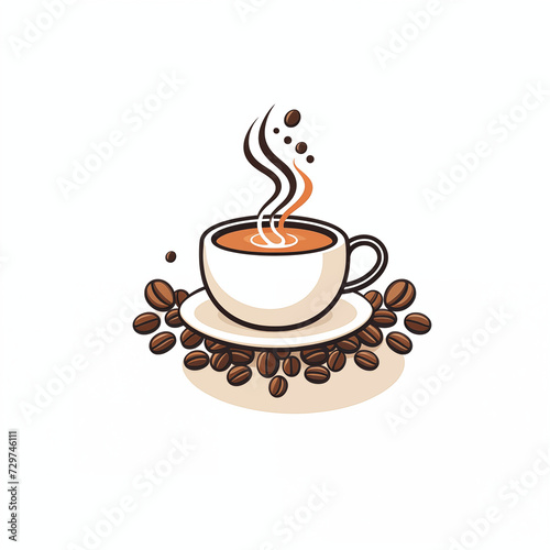Inviting Cup of Coffee with Aromatic Beans