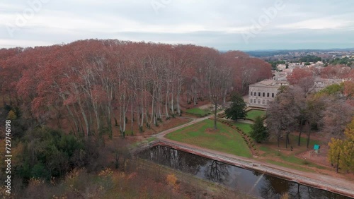 Aerial panoramic View of Chateau des Eveques, Lavèrune photo