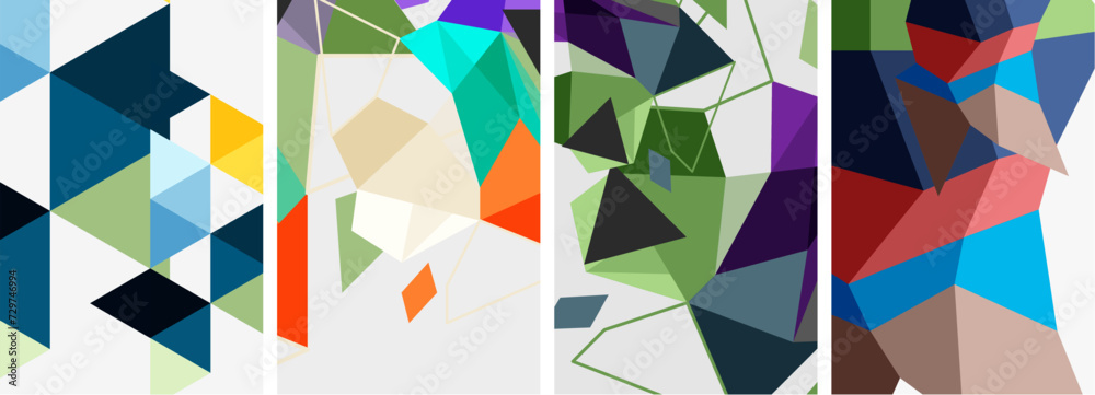 Triangle geometric abstract backgrounds. Vector illustration For Wallpaper, Banner, Background, Card, Book Illustration, landing page