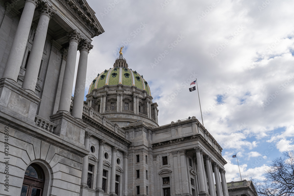 Clouds of the Pennsylvania State Capitol Building in Harrisburg