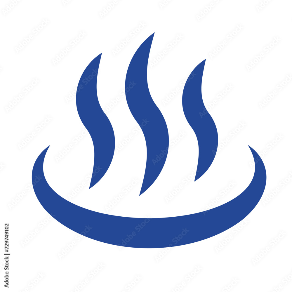 Obraz premium 青い温泉マークのベクターイラスト