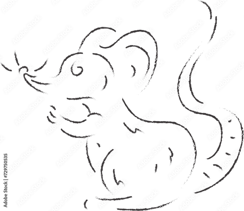 Doodle Hand Drawn Mouse Chinese Zodiac Vector Illustration Doodle Hand Drawn Mouse Chinese Zodiac Vector Illustration