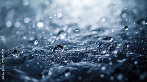 Explore the mesmerizing delicacy of a close-up view featuring stacked water droplets, forming an ephemeral and captivating composition, Ai Generated.
