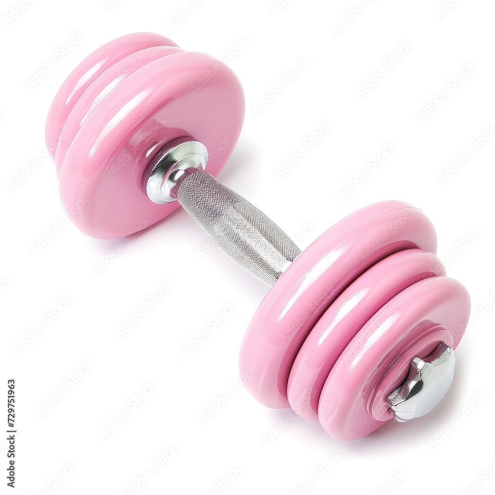 Pink dumbbell barbell weights, feminine flair for empowering workouts. Stylish fitness, Ai Generated.