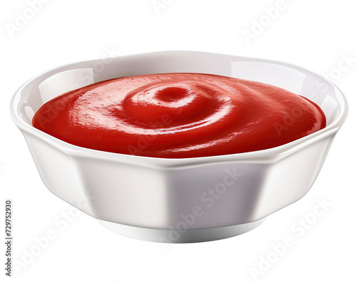 Bowl of hot chili sauce isolated on transparent or white background