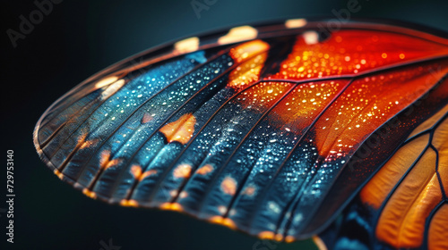The translucent beauty of a butterfly wing, showcasing its intricate patterns and vibrant colors.
