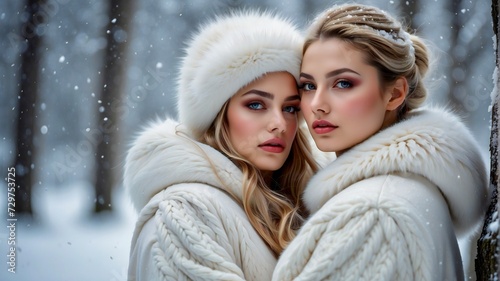 Slavic girl in winter