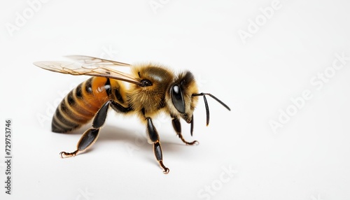 Isolated Bee on White Background