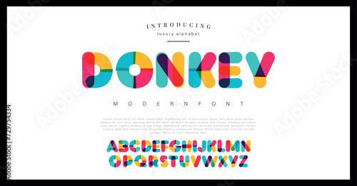 Donkey crypto colorful stylish modern alphabet letter logo design. photo