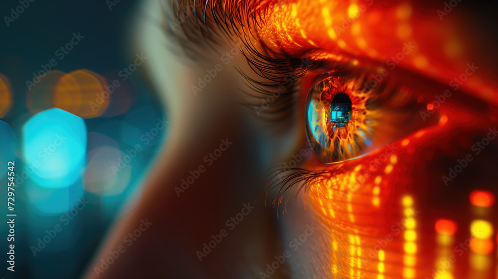 Human Eye with Futuristic Digital Overlay Human Eye with Futuristic Digital Overlay