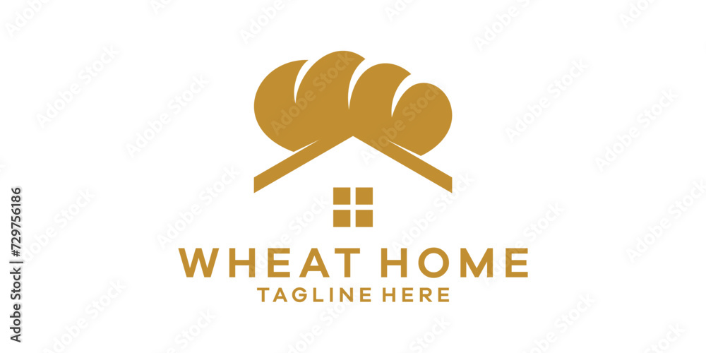Obraz premium logo design combining the shape of bread with a house, logo design template symbol idea.