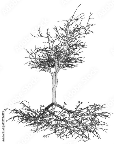 Dessin d   arbre avec racines 