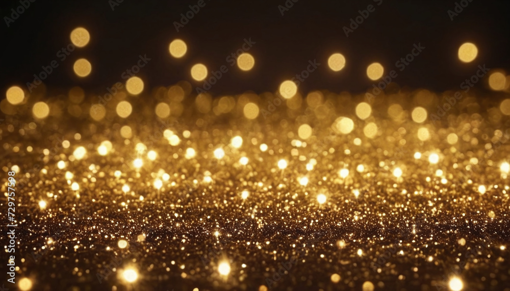 Golden particle bokeh blur light effect background wallpaper design