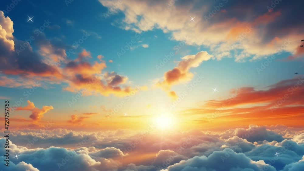 blue sky clouds background beautiful landscape. seamless looping ...