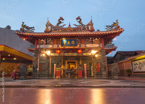 chinese temple at night