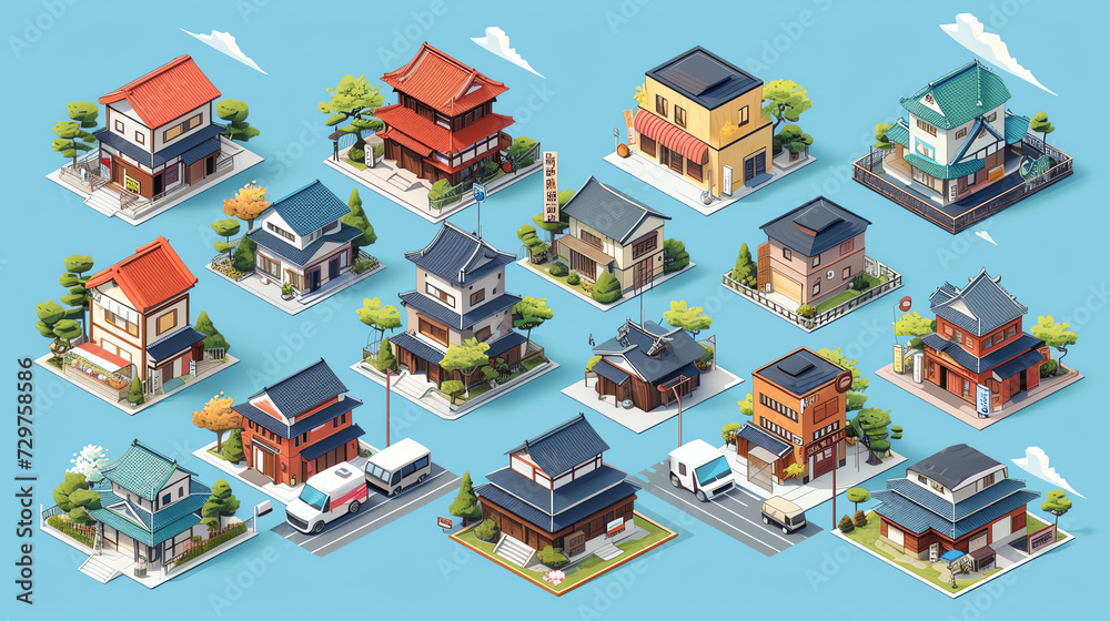 Fototapeta premium Chinese Style Tileset