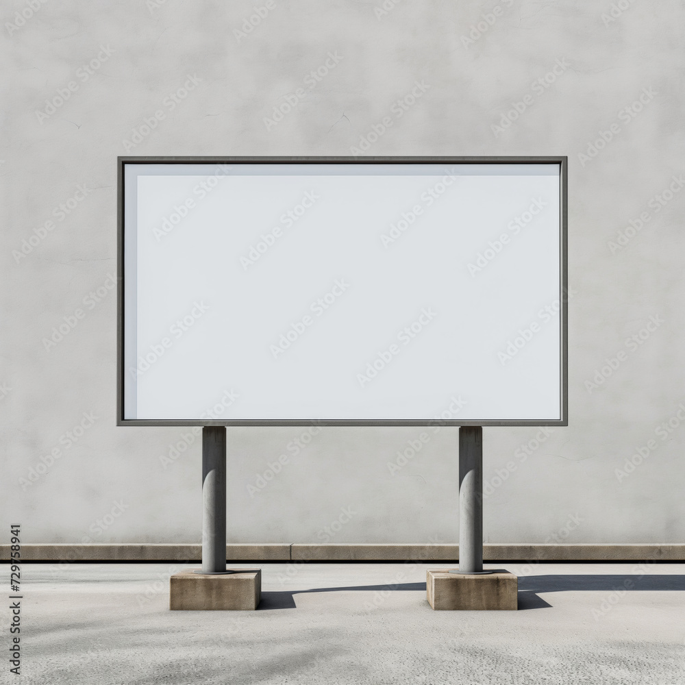 Obraz premium Blank billboard on a city street. Outdoor advertising concept.