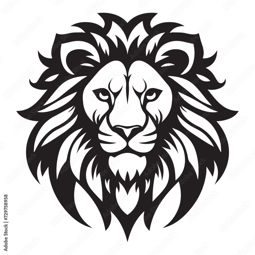 ferocious lion iconic logo vector illustration