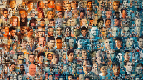 an image of a human photo mosaic assembled from many human images