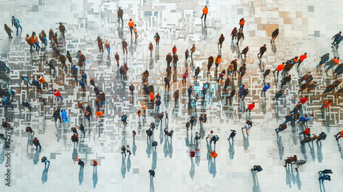 an image of a human photo mosaic assembled from many human images