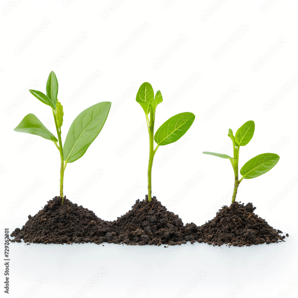 Growth Three Steps isolate on white background Growth Three Steps isolate on white background
