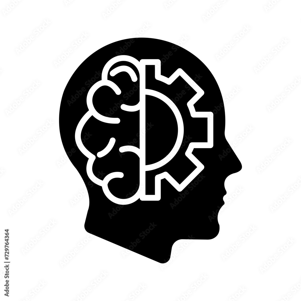 Human brain icon color editable Human brain icon color editable