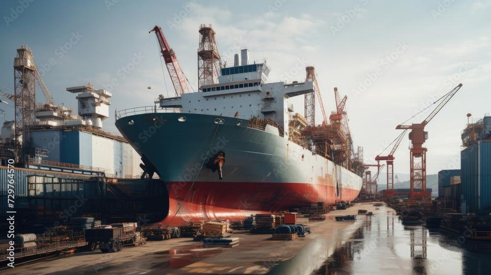 Transportation crane industrial boat shipping water shipyard vessel sea harbor port Transportation crane industrial boat shipping water shipyard vessel sea harbor port