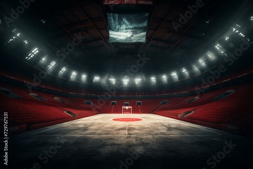 Sports arena with goalposts. Generative AI photo