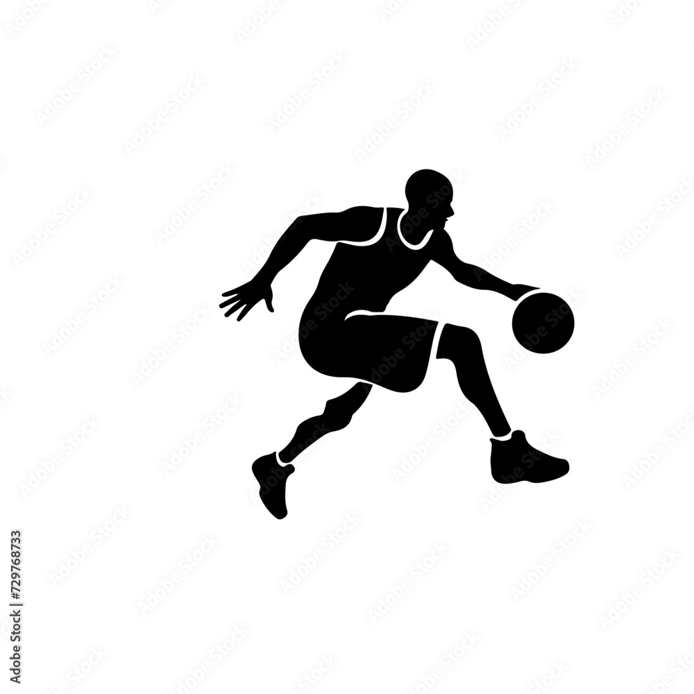 Basketball Design Logo Monochrome Design Style