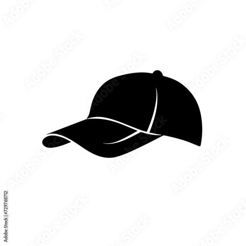 Baseball Cap Side View Logo Monochrome Design Style