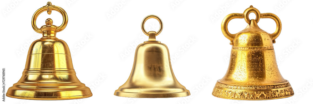 Collection of PNG. Golden bell isolated on a transparent background. Collection of PNG. Golden bell isolated on a transparent background.