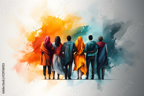 DEIB Diversity, Equity, inclusion, and Belonging concept. painting design.	