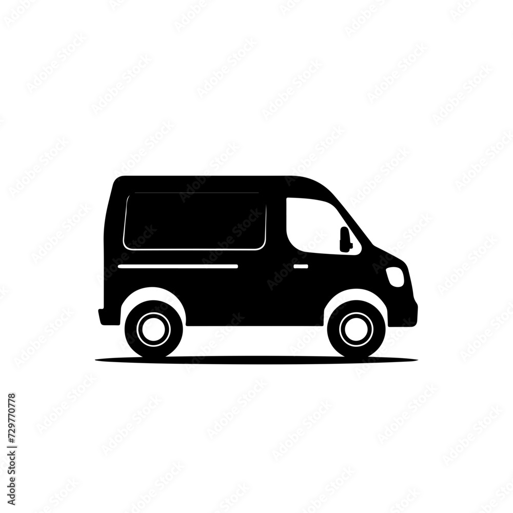 Car Van Logo Monochrome Design Style