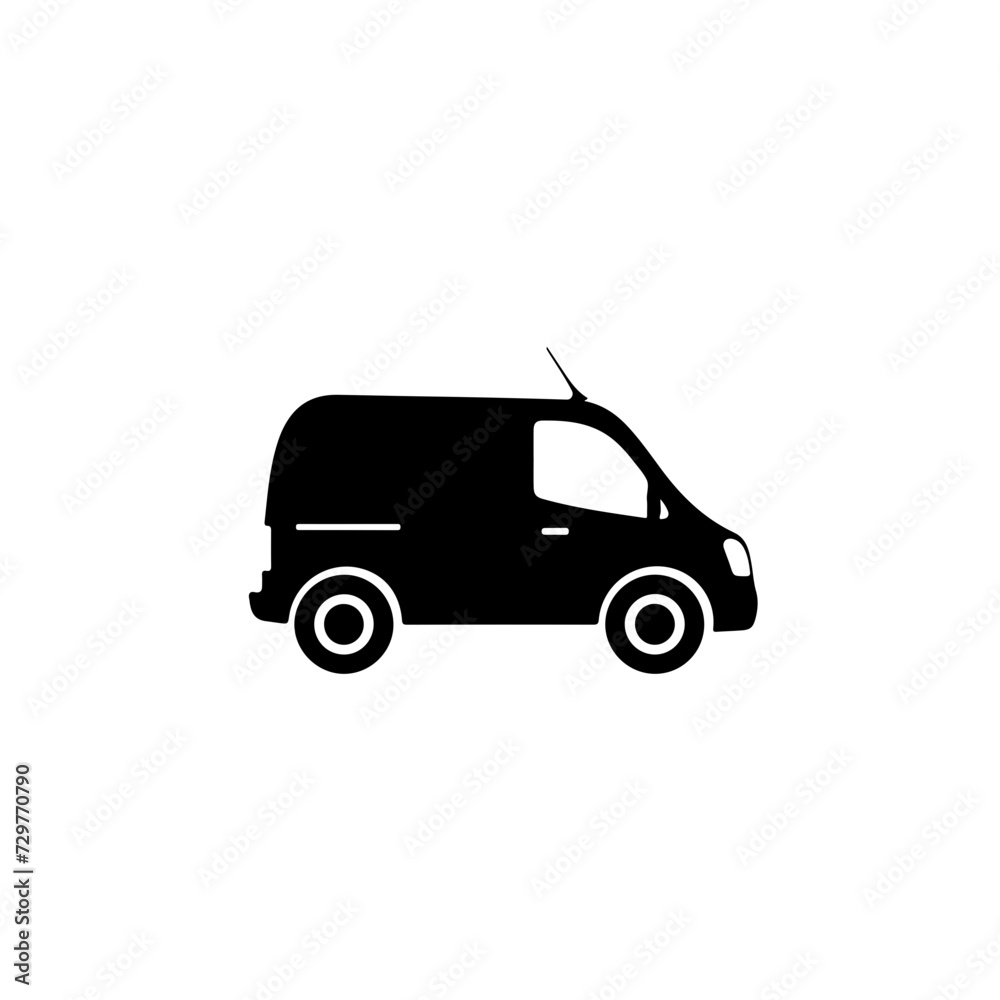 Car Van Logo Monochrome Design Style