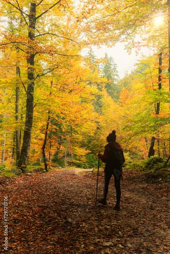 escursionista foliage autunno