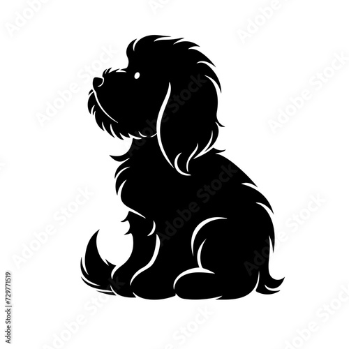 Cavoodle Dog Logo Monochrome Design Style photo