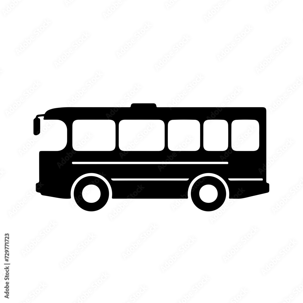 Charter Bus Logo Monochrome Design Style