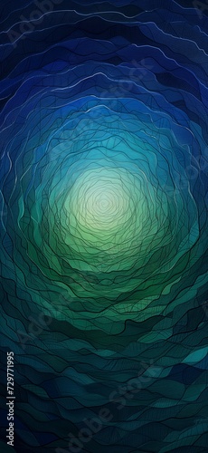 Wallpaper Mural abstract green blue circular tunnel god ocean spiritual evolution liminal underground garden mariana trench scattered light interconnected vastness above below Torontodigital.ca