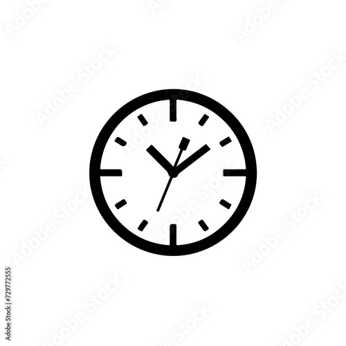 Fototapeta Naklejka Na Ścianę i Meble -  Clock Logo Monochrome Design Style