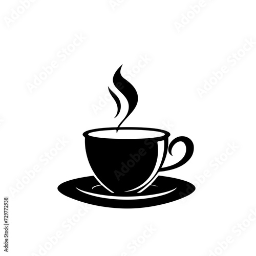 Coffee Cup Side View Logo Monochrome Design Style