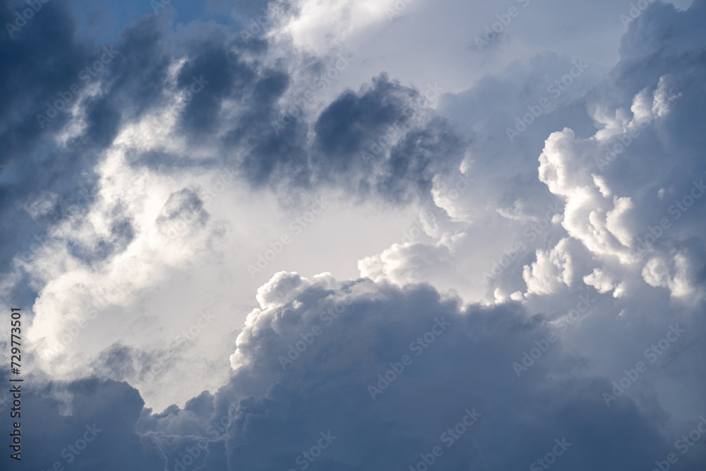 Evening sky with clouds in spring