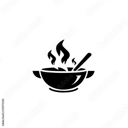 Cooking Smoke Logo Monochrome Design Style