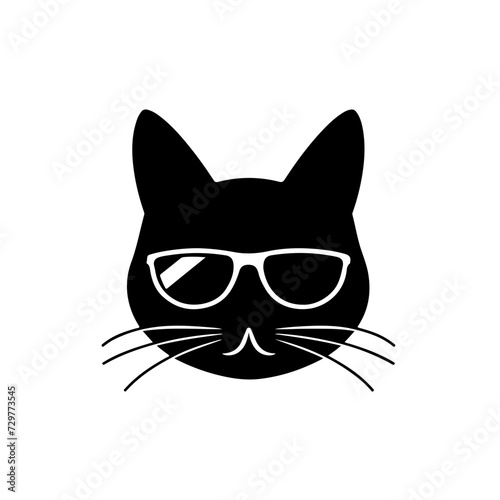 Cool Cat Logo Monochrome Design Style © FileSource