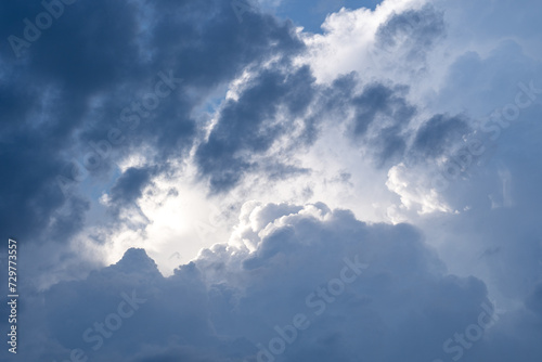 Cloudy evening sky in springtime 